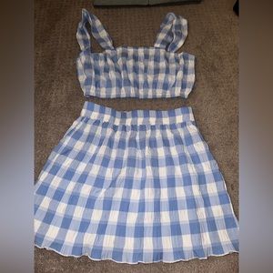 PacSun Two Piece Blue Plaid Set